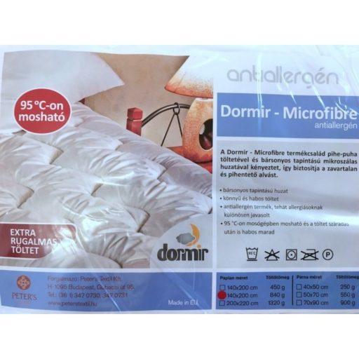 Antiallergén műszálaskispárna